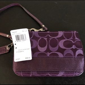 Coach Signature Stripe 3 Color Wristlet